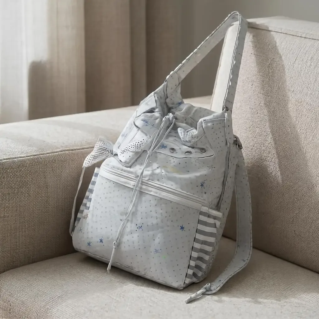 Sac à dos Ita mignon à pois avec cordon de serrage et poche transparente pour pince, sac multifonctionnel pour l'école, les trajets et les sorties