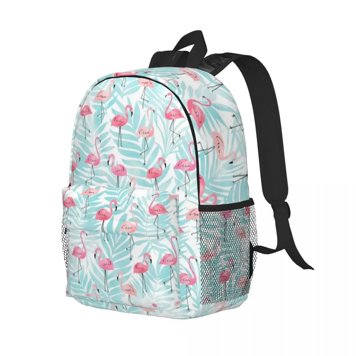 sac à dos à motif sans couture pour femmes et hommes, sac à livres pour étudiants, convient aux sacs pour ordinateur portable 15 pouces, plantes tropicales, flamant rose, oiseau