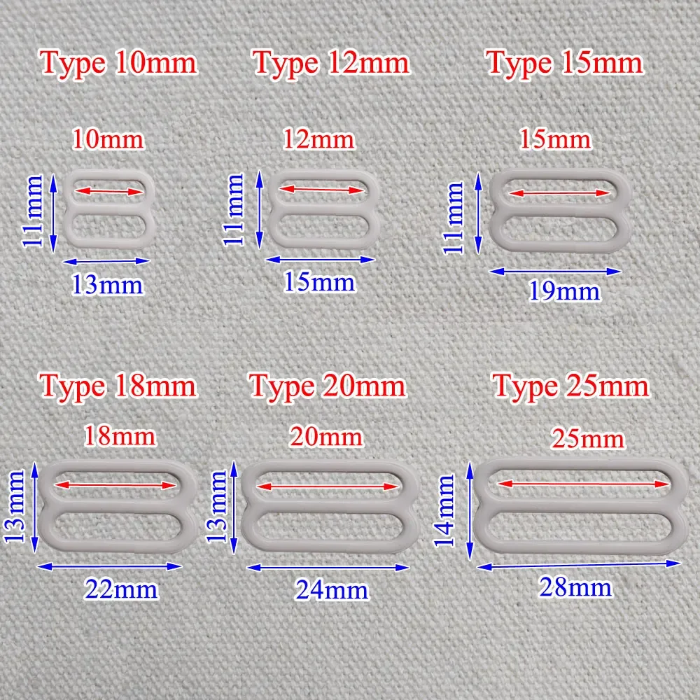 20 pièces de boucles de réglage de soutien-gorge en métal de 10 mm à 25 mm, anneaux coulissants et clips pour lingerie, accessoires de bricolage