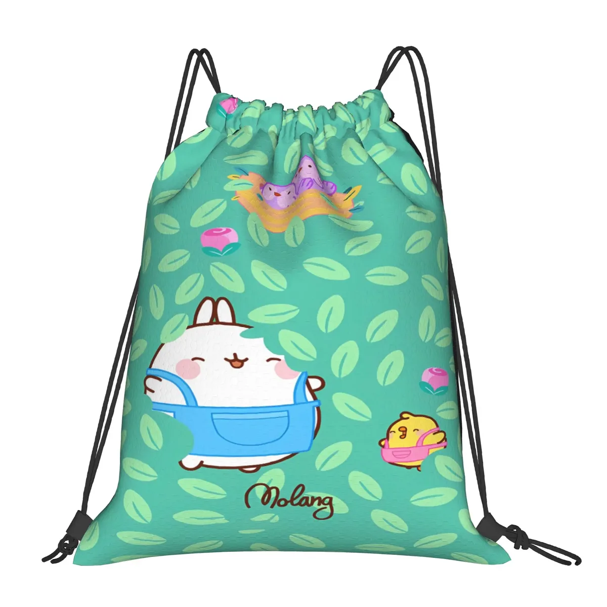 sac à cordon de serrage molang cartoon, sac à dos vintage résistant à l'eau, sac de sport pour femmes
