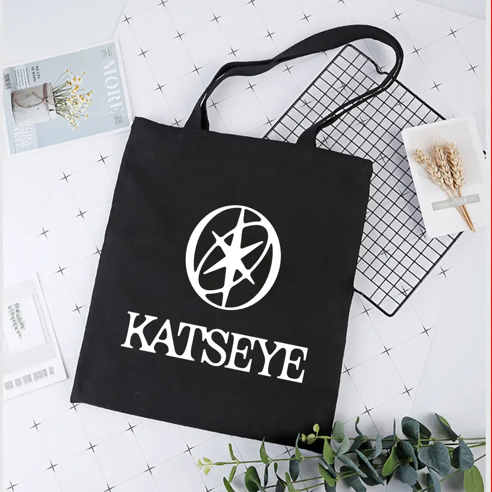 sac fourre-tout en toile imprimé kpop katseye, sac à main décontracté pour étudiantes, sac à bandoulière avec fermeture éclair