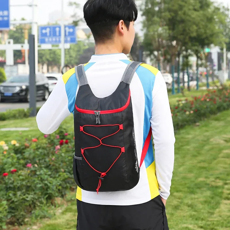 sac à dos pliant d'extérieur 1 pièce, sac de voyage portable ultra-léger avec bretelles réglables, adapté au déplacement et au cyclisme