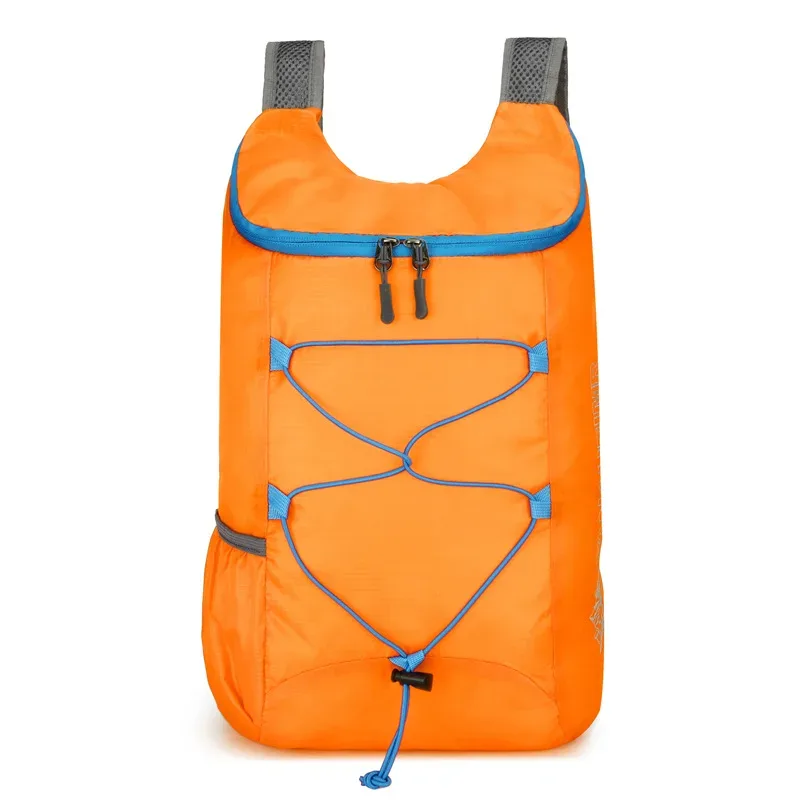 sac de sport en nylon imperméable léger haute densité, sac à dos pliant extérieur multifonctionnel adapté au camping et à la randonnée