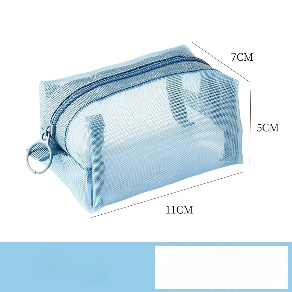 mini sacs cosmétiques en maille de nylon transparente, jolies petites pochettes pour femmes pour rouge à lèvres et maquillage, étui organisateur pour câbles de données, clés et écouteurs.