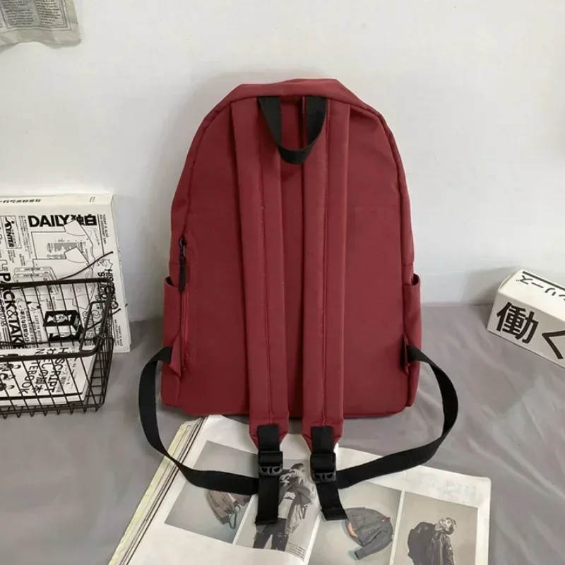 sac à dos polyvalent noir gris blanc rouge, sac de voyage étanche de grande capacité de haute qualité, sac d'ordinateur en nylon lavable unisexe