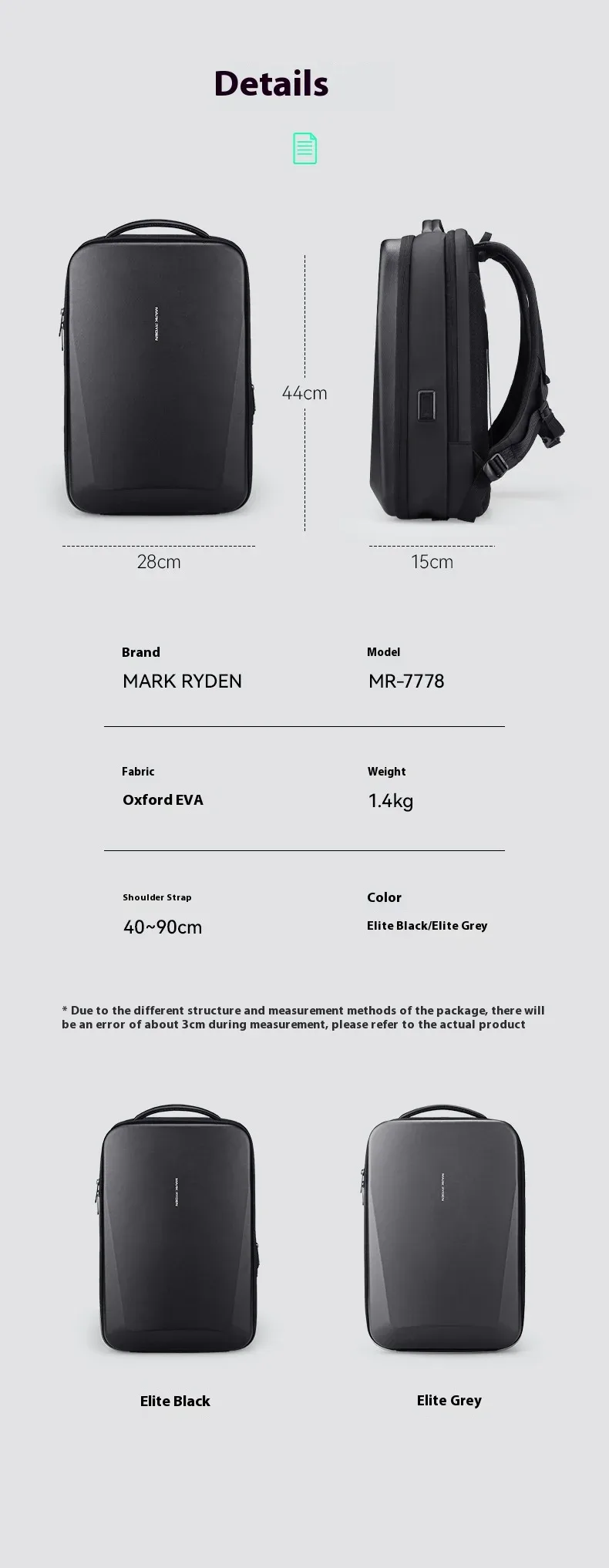 mark ryden – sac à dos rigide à double épaule pour hommes, sac pour ordinateur portable d'affaires, univers pour étudiants, sac à livres décontracté à haute sensibilité