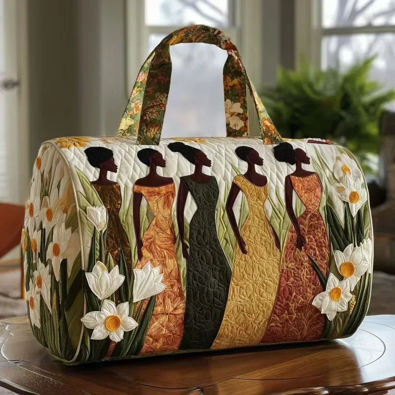 sac voyage polyester fleurs paix jaune blanc vert voyage week end sport camping randonnée polyvalent
