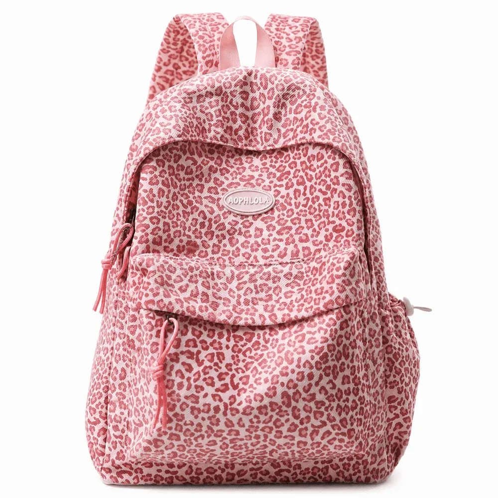 sac à dos pour ordinateur portable imprimé léopard, grande capacité, multi-poches, cartable pour étudiants, sac de voyage oxford pour adolescentes