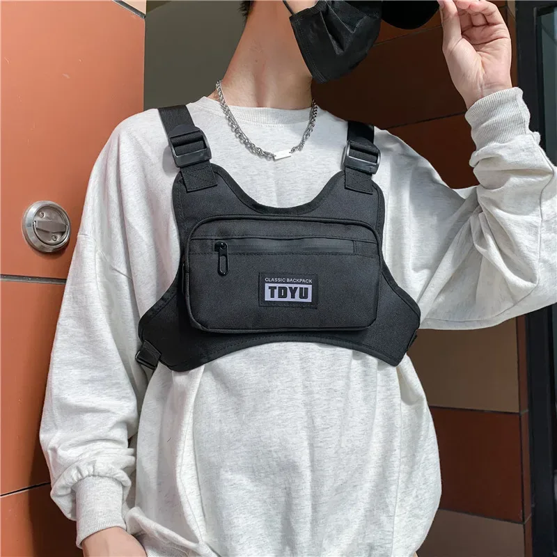 dulchest-sac à dos fonctionnel pour homme et femme, orange, noir, gris, hip hop techwear glabag, outdoor dehors, 2023