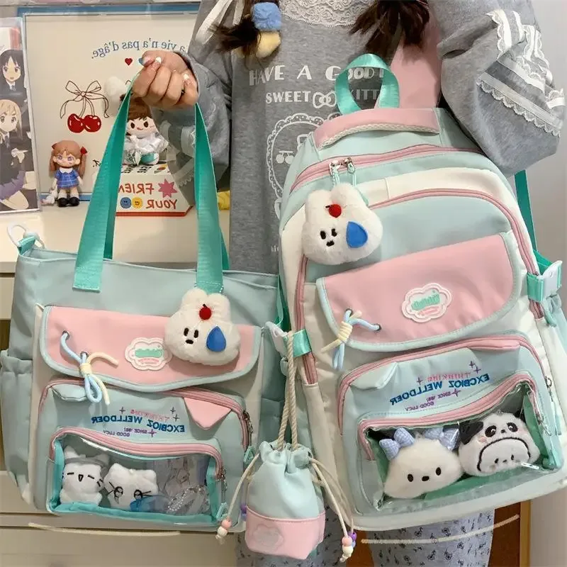 sac à dos pour filles au design contrasté, esthétique et de grande capacité, sac à dos scolaire pour filles, sac fourre-tout pour femmes, cadeau pour une fille.