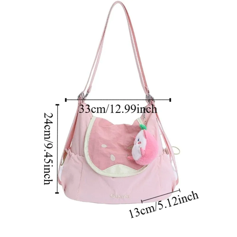 sac à dos en nylon couleur dopamine, mignon, fruits, style coréen, grande capacité, sac messager en tissu, sac de livre léger créatif, voyage