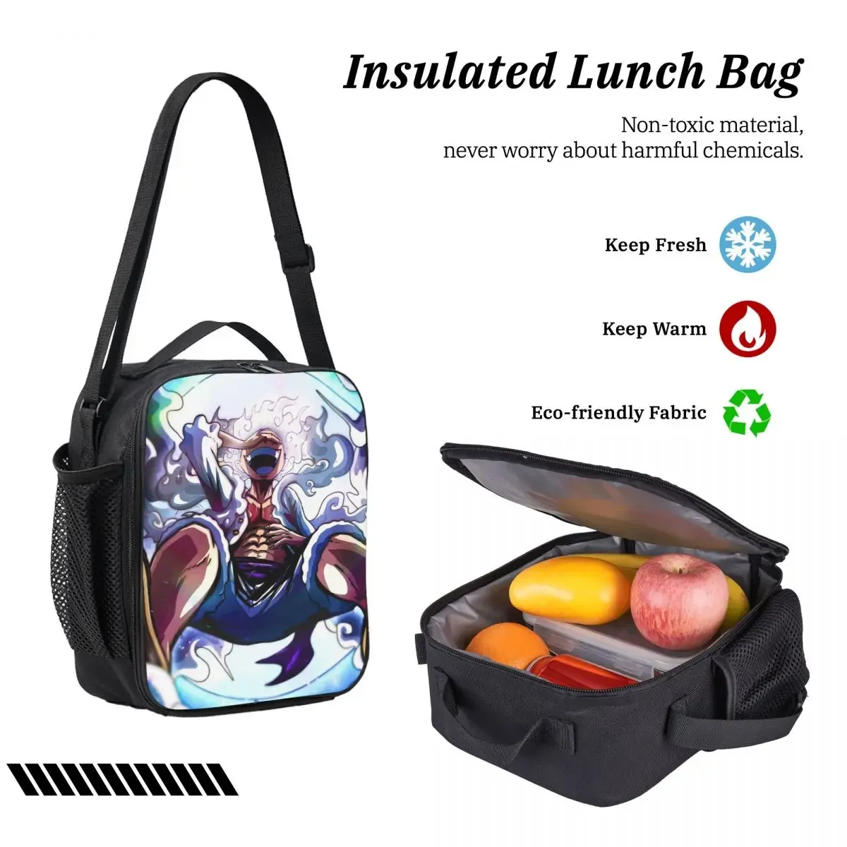 luffy in gear 5 sac à dos étudiant garçons filles bookbag sac d'école ordinateur portable sacs à bandoulière 3ps sac à déjeuner isolé trousse à crayons