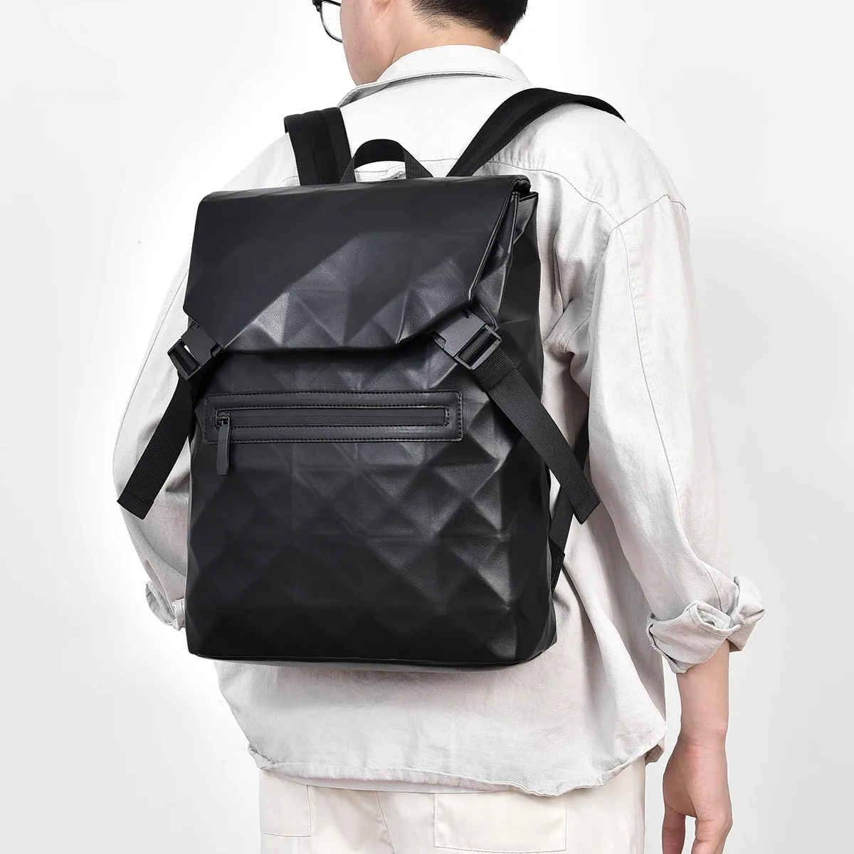 sac à dos à motif géométrique pour hommes, sac à dos décontracté résistant à l'eau, sac de voyage de grande capacité