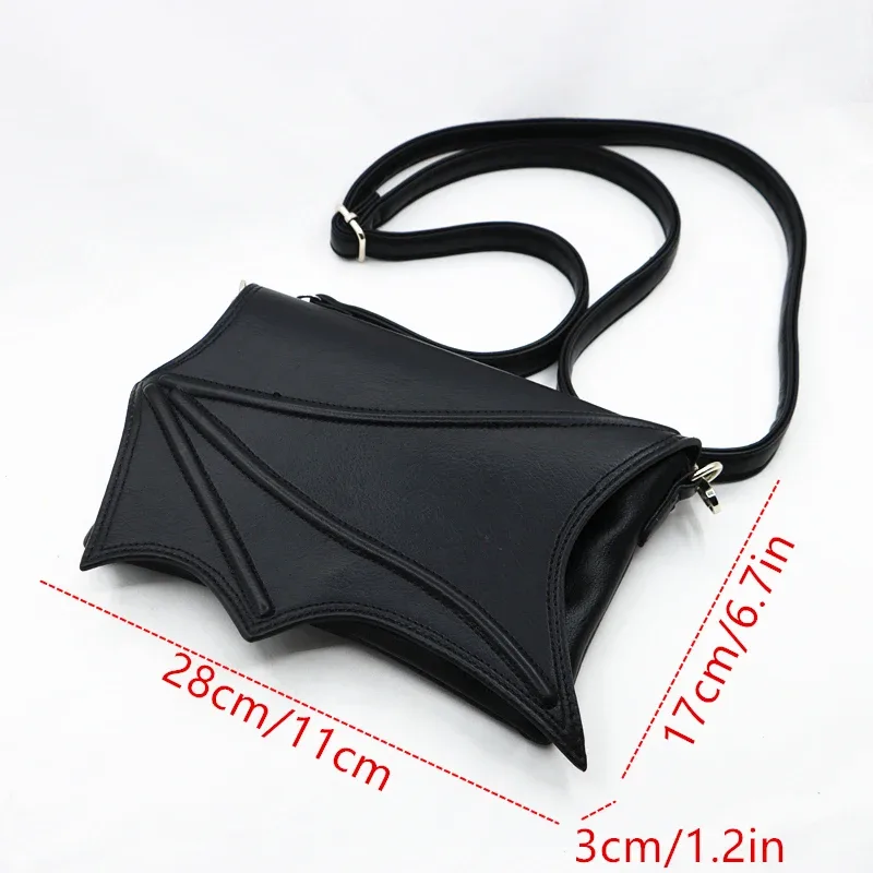 sac à ailes de chauve-souris noir, petit sac à bandoulière, sac à main de style gothique, sac à main batwing