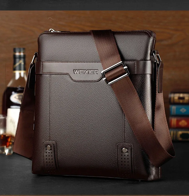 sac à bandoulière pour homme de la marque weixier, sac à dos décontracté en cuir pu vintage, grande capacité, sac messager, sac bandoulière pour homme, sac d'affaires