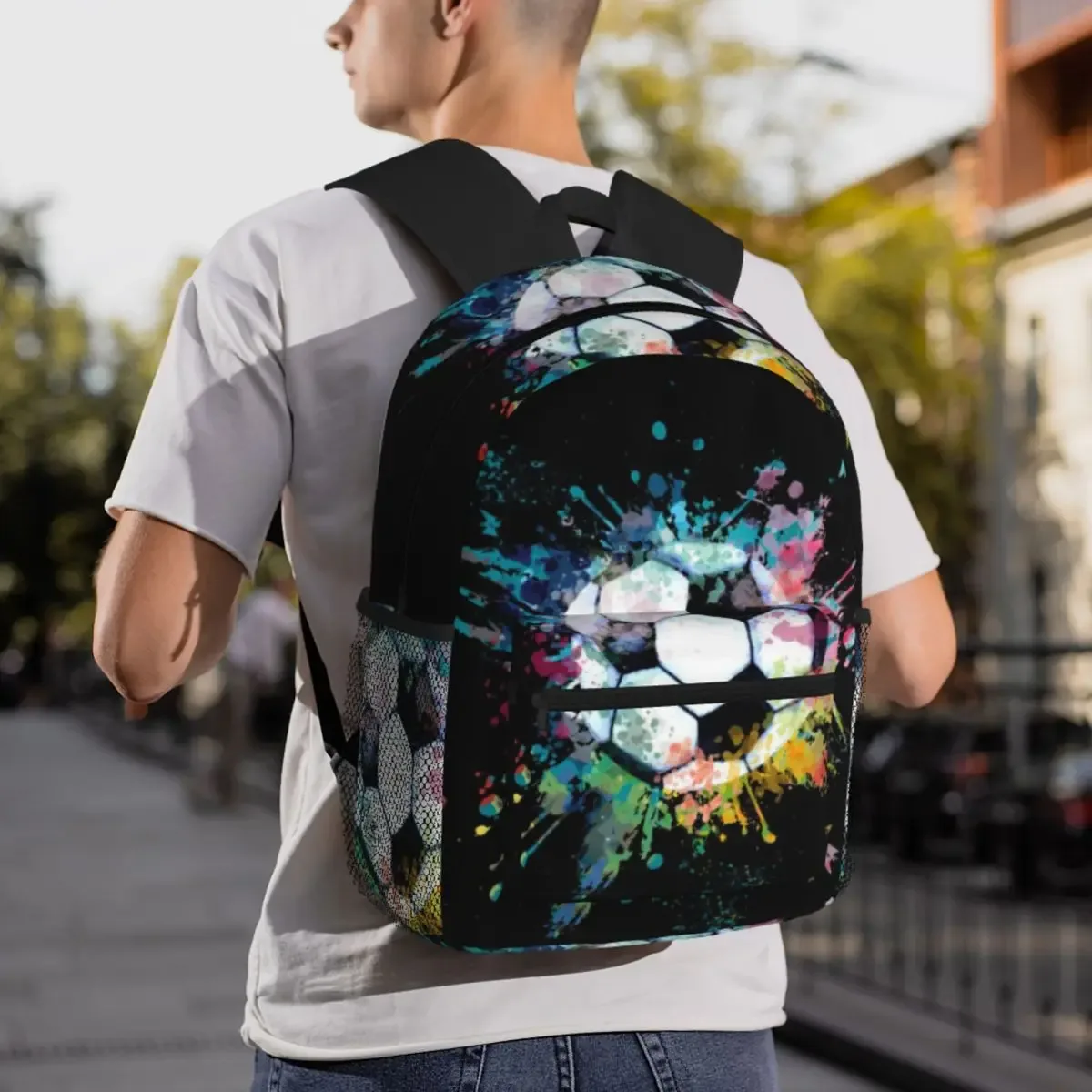sac à dos de football pour étudiants, sac d'école pour enfants, sac à bandoulière pour ordinateur portable pour garçons et filles