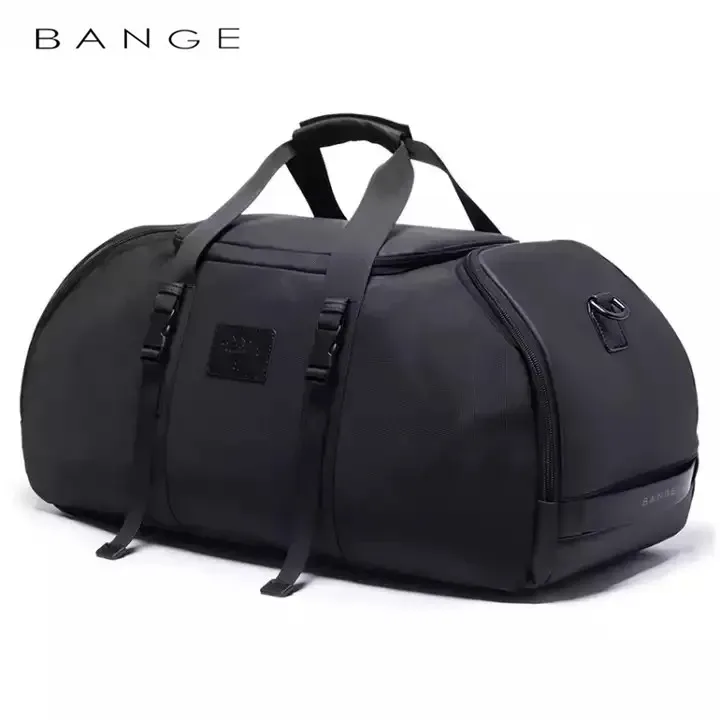 sac voyage ovale poignée superieur bandes epaulieres noir oxford polyvalent hommes décontracté fermeture éclair