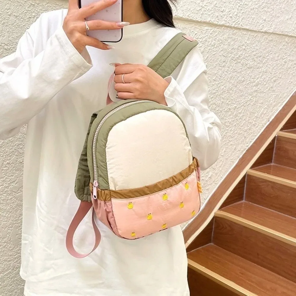 Sac à dos en nylon pour enfants, broderie de fruits, dessin animé, grande capacité, sac d'école en tissu pour étudiants et enfants
