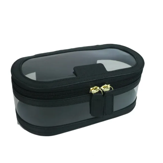 trousse de maquillage multifonctionnelle portable de voyage, sac à cosmétiques transparent de grande capacité avec petit sac