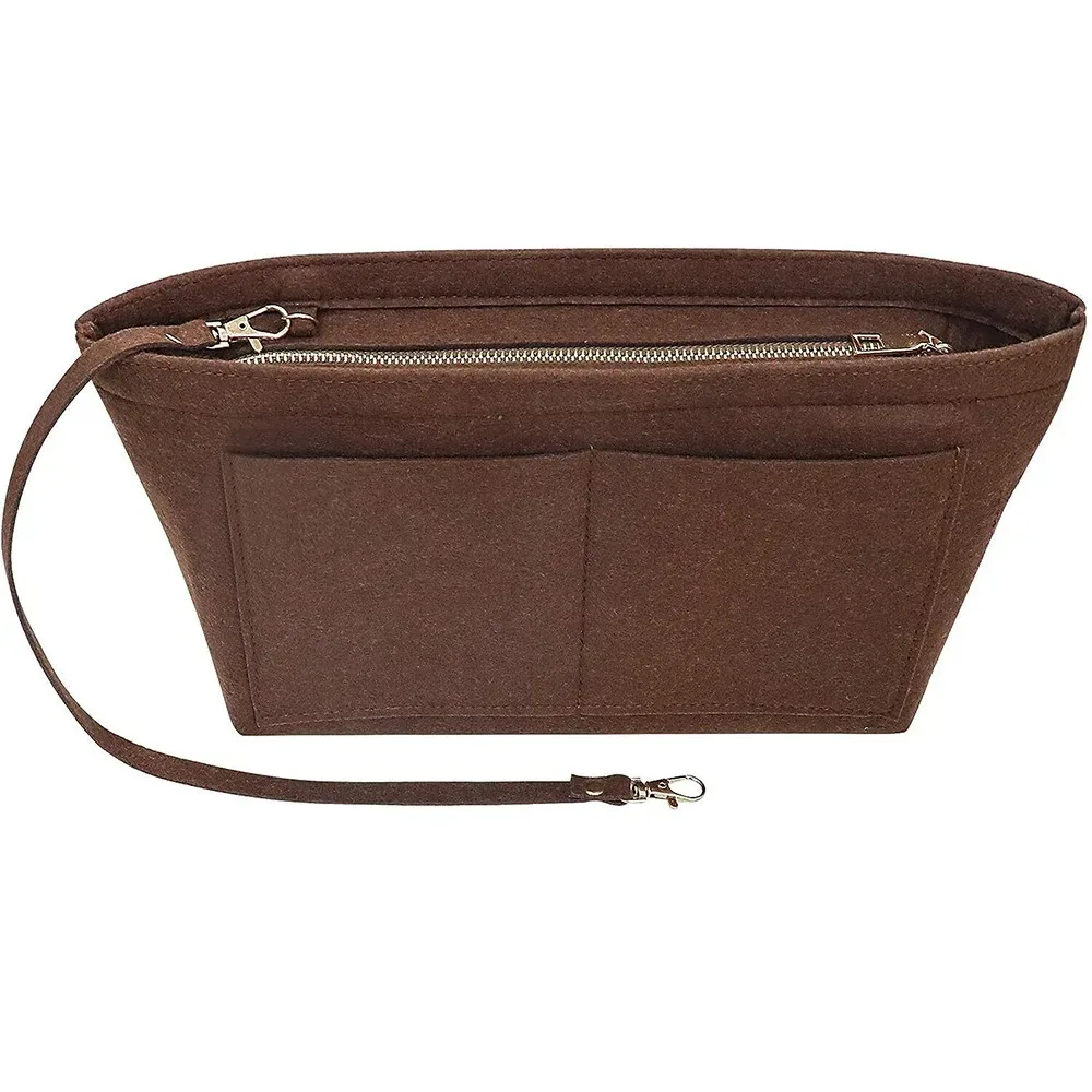 sac fourre-tout en feutre pour femmes, sac à main de voyage portable, sacs à cosmétiques, sac à main à doublure d'insertion, sacs de marque de stockage de poudres