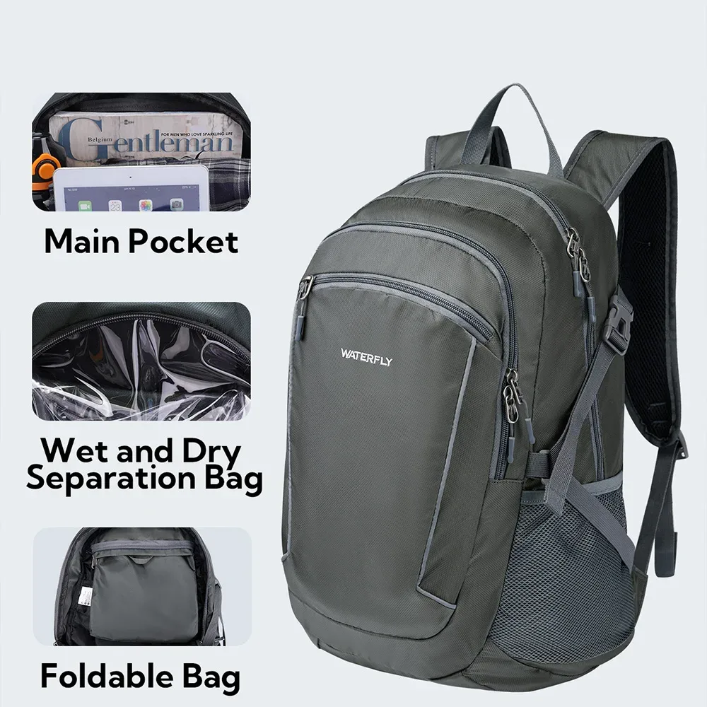 sac à dos de randonnée pliable pour homme et femme, sac à dos léger, pliable, sport, voyage en plein air, camping, trekking, 28l