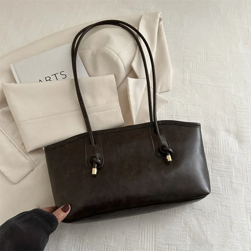 y2k tendance grande capacité travail sac à bandoulière couleur unie simple dame sacs à main en cuir pu sac fourre-tout femmes femme