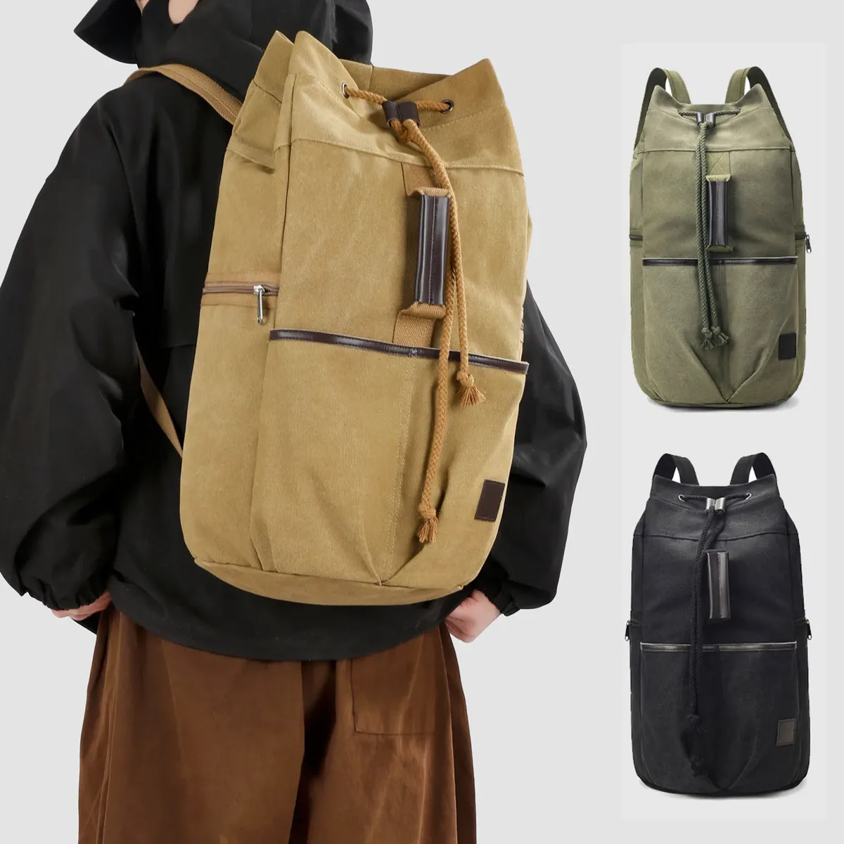sac à dos de voyage de grande capacité 45l, sac de plein air pour homme, sac à dos de camping, sac à bandoulière en toile pour homme, sacs à dos pour homme