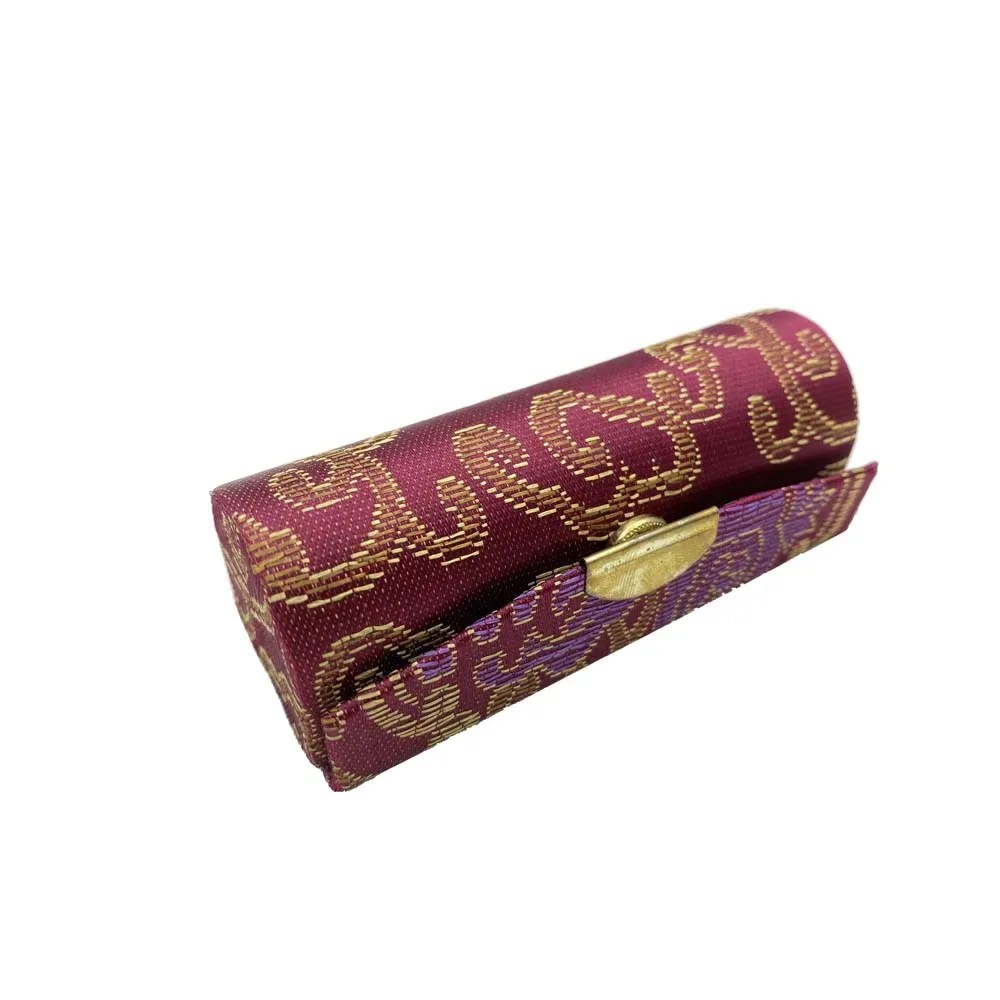 étui à rouge à lèvres en jacquard à fleurs, boîte à bijoux unique, étui de rangement de brillant à lèvres, sacs à cosmétiques avec miroir, boîte de rangement de maquillage pour femmes
