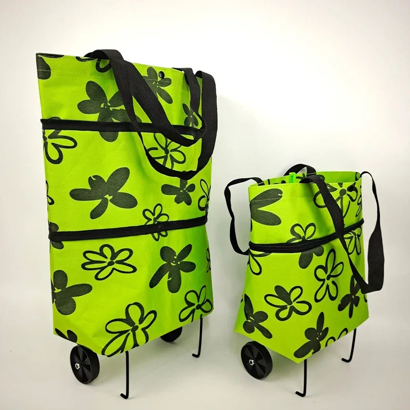 sac à roulettes, sac à roulettes, sacs à provisions pliants, achat de légumes, paquet de traction, petit chariot à traction, organisateur de courses portable