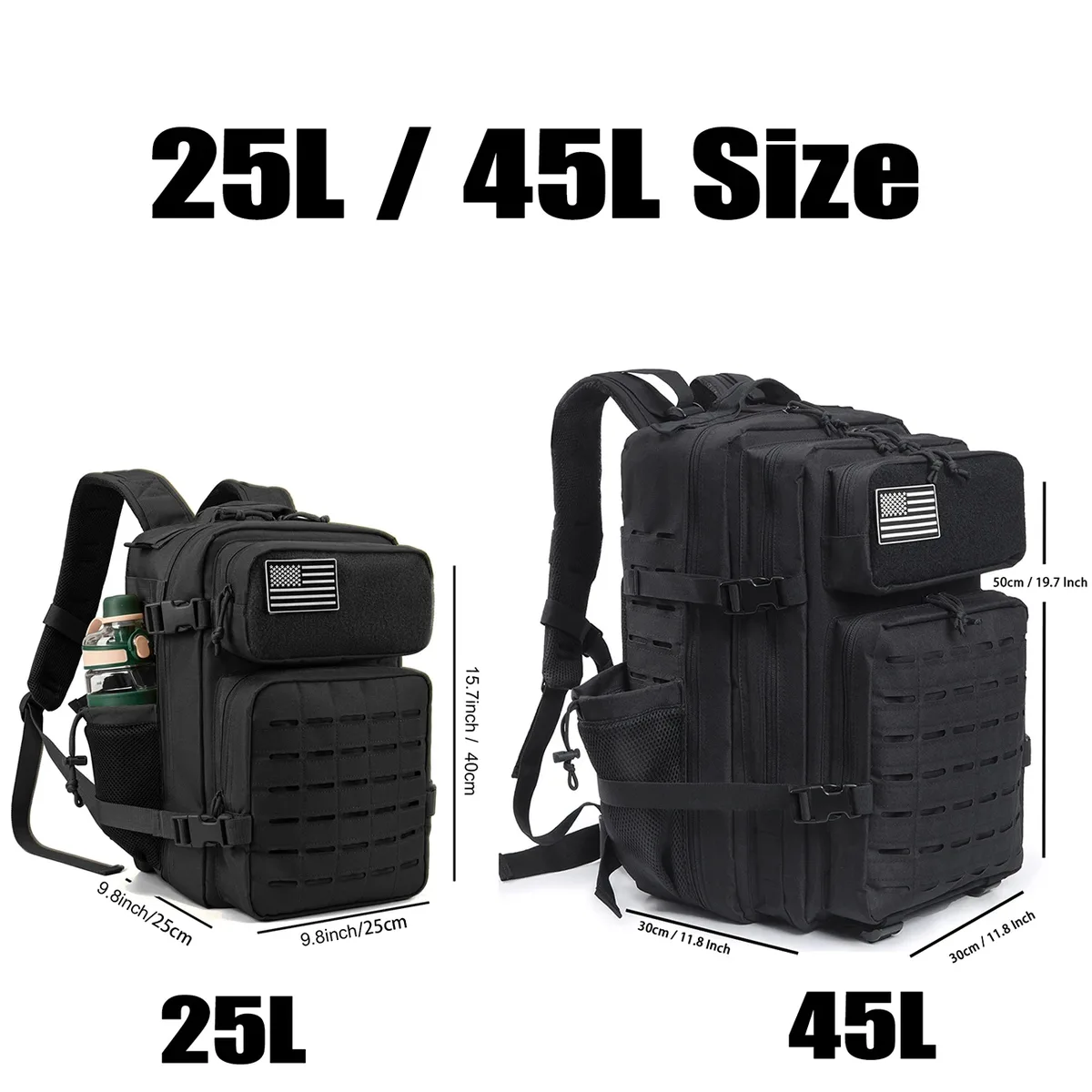sac à dos de randonnée 25l / 45l, adapté au camping, à la pêche et aux activités sportives, et idéal pour une utilisation quotidienne, la remise en forme et les voyages