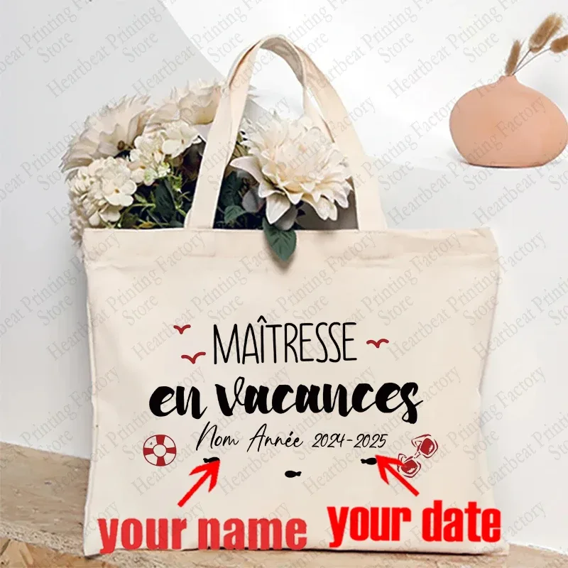 sac fourre-tout d'appréciation floral personnalisé pour enseignants avec nom personnalisé - sac à bandoulière cadeau éducatifs cadeaux de fin de l'année scolaire
