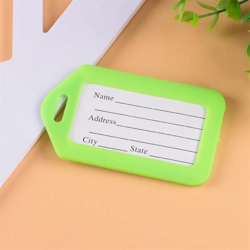étiquettes de bagage en plastique, étiquette de valise, étiquettes de sac, nom, adresse, étiquette d'identification, accessoires de voyage, 20 pièces