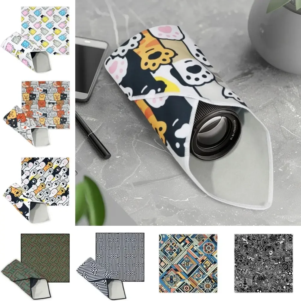 tissu protecteur d'objectif 50x50cm, enveloppe de protection carrée pliable pour appareil photo, tissu auto-adhésif multi-usages, sac de rangement cosmétique