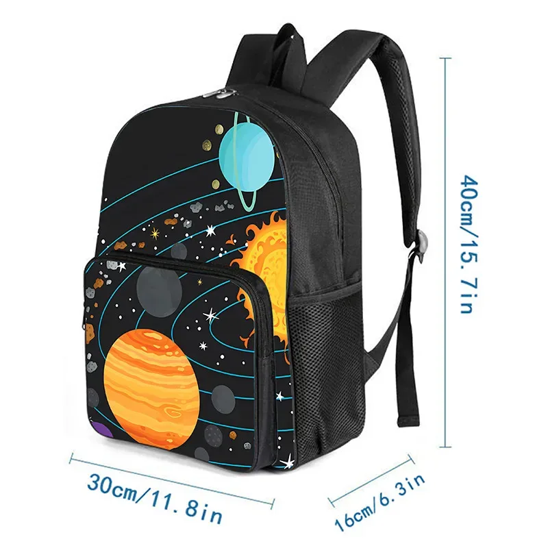 Sac à dos à poche avant carrée à motif de planètes cosmiques pour garçons et filles, meilleurs cadeaux, sacs d'école à dessin animé 2D pour enfants