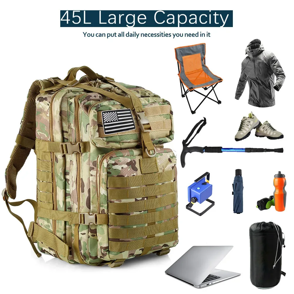 sac dos oxford université camouflage multicolore bandes marron vert taille grande capacité voyage sport