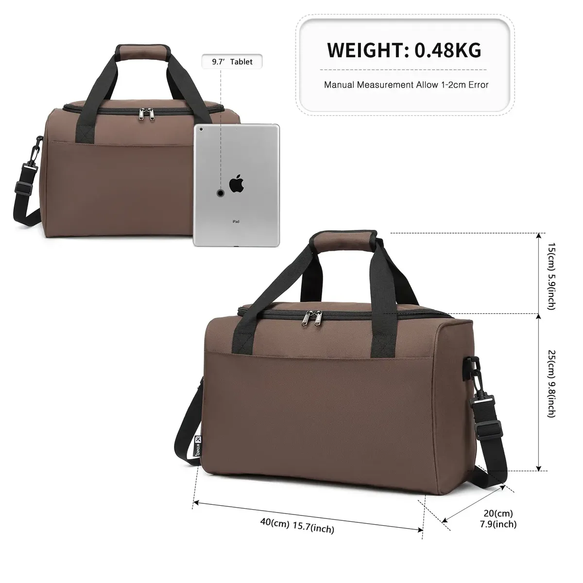 kono-sac à bagages à main pour ryanair, sac de voyage pour avion, homme et femme de semaine, taille maximale avec, 40x20x2, 5