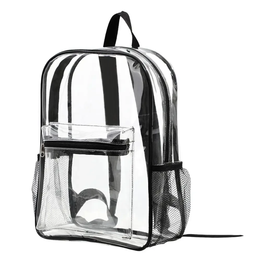 sac à dos transparent en pvc pour sports de plein air, fitness, voyage décontracté, visible, grande capacité, sac à bandoulière étanche