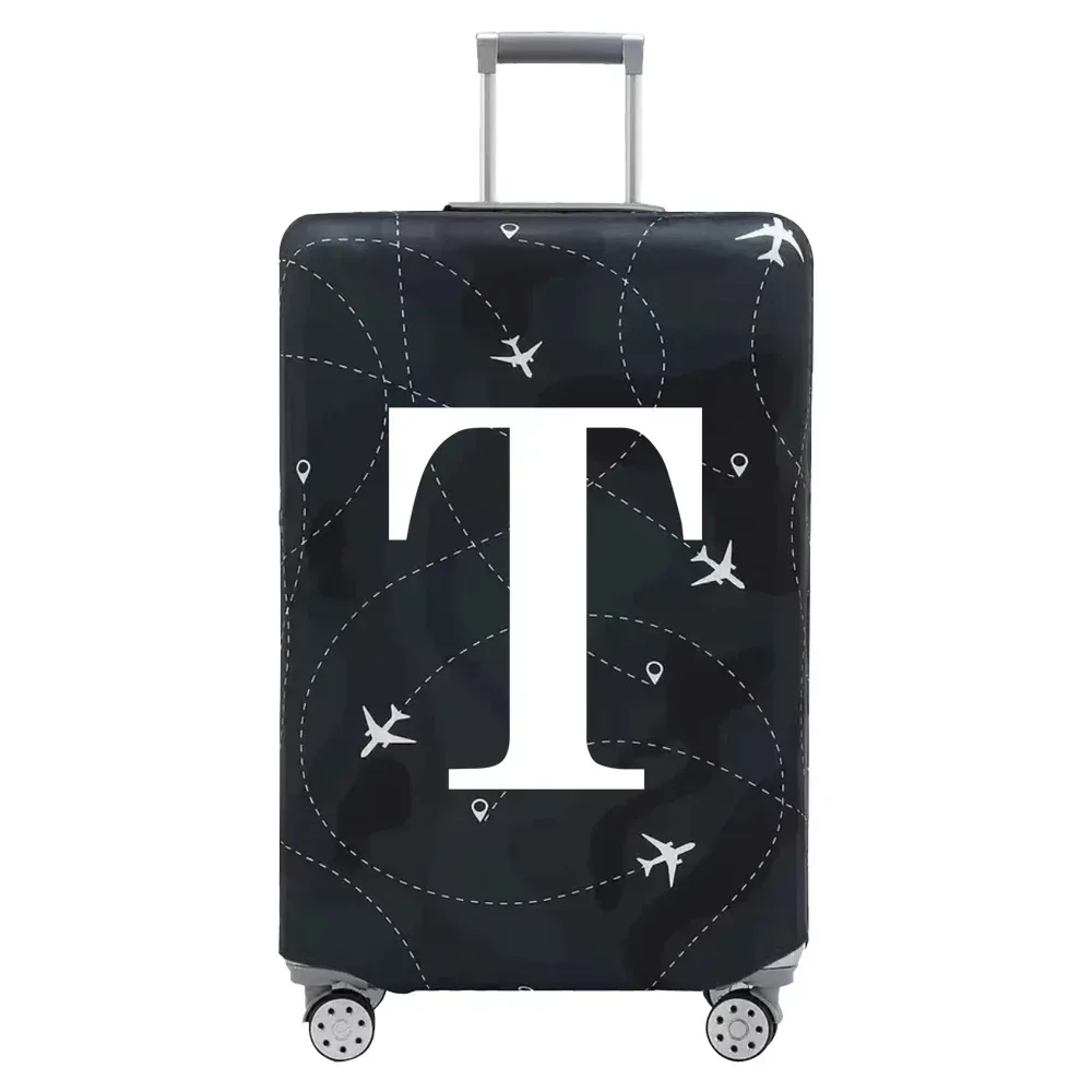 housse de protection pour bagages en tissu extensible, housse anti-poussière, anti-rayures, adaptée aux valises de 18 à 32 pouces, accessoires de voyage avec lettres blanches