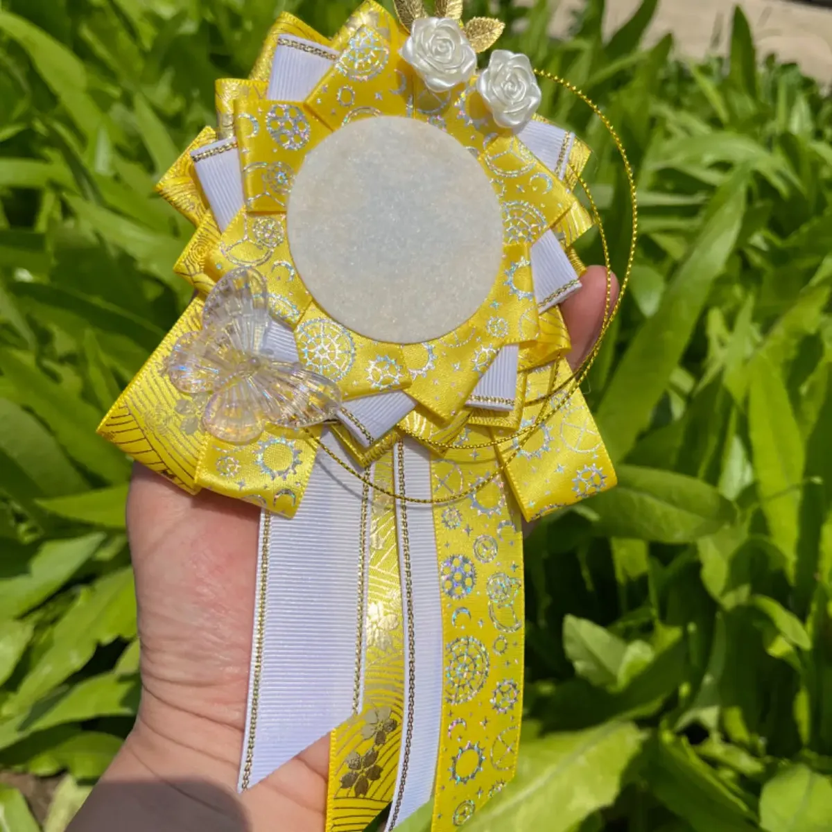 sac à dos en ruban vert pour cosplay, protection de rosette, porte-épingle à fleur, accessoires de danemark ge, remplissage de base, décorations, 58mm