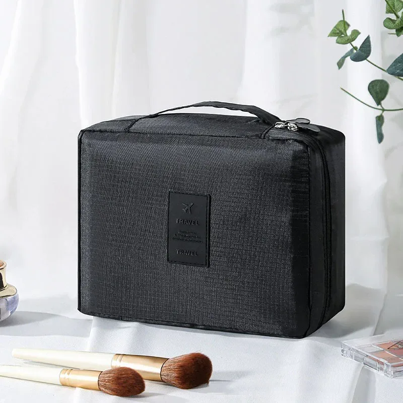 trousse de toilette de voyage à imprimé floral, organiseur de cosmétiques imperméable avec poignée pour femmes et filles