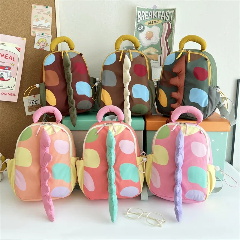 sac à dos pour tout-petits en forme de dinosaure, mignon, en peluche douce, sac pour enfants, design 3d avec queue à pointes, léger, cadeau pour la maternelle et la garderie.