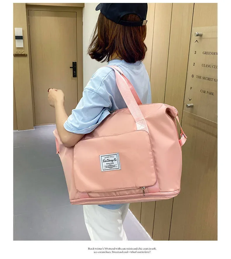 sac de voyage pliable pour femmes, grande capacité, portable, rangement de maternité, courtes distances, voyage, natation, fitness, sac à main