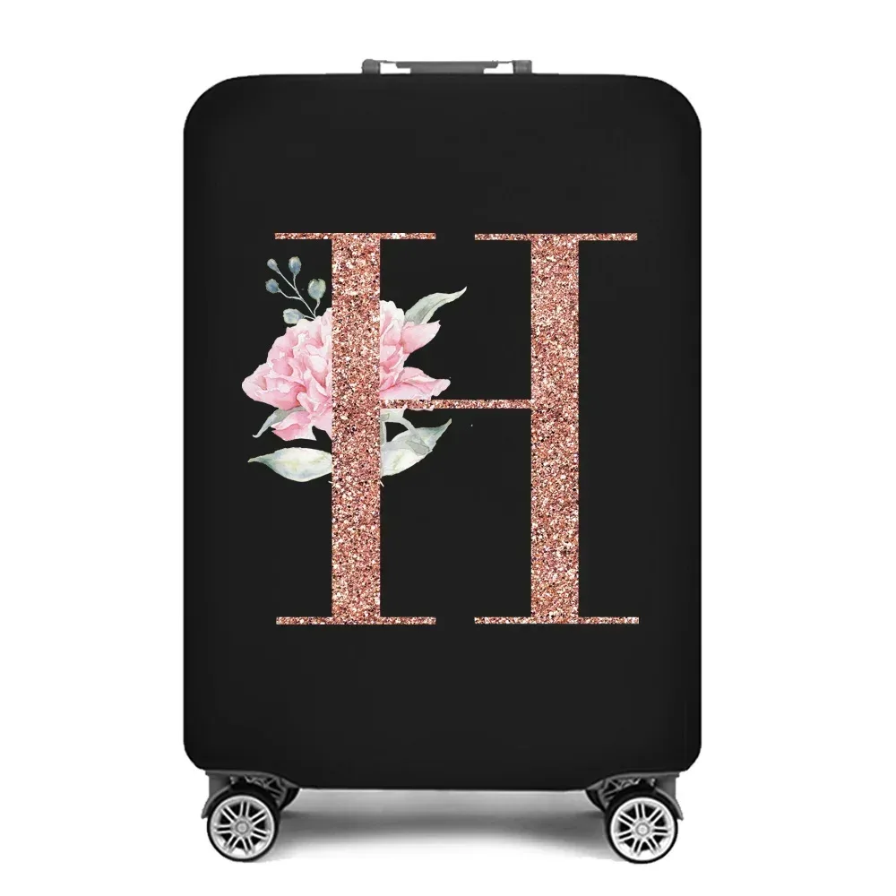 juste de protection élastique pour bagages, optique portable, housse anti-poussière simple, protection anti-rayures, impression or rose, accessoires de voyage