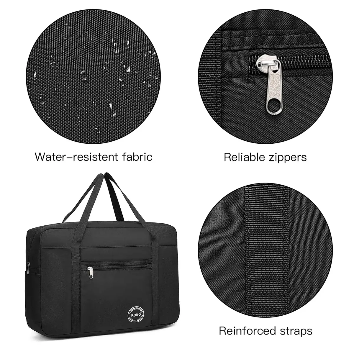 kono-sac à bagages pliable en nylon pour avion, léger et résistant, idéal pour le voyage