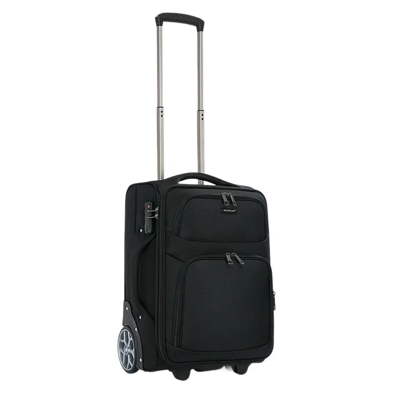 valise spacieuse en tissu oxford de 20 pouces avec roues à direction unique et serrure tsa - bagage à main de voyage à grandes roues amovibles