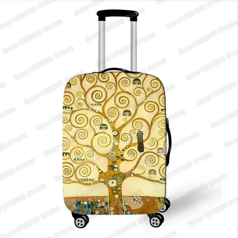 gustability-juste de valise de voyage pour femme, peinture à l'huile klimt, van gogh, nuit étoilée, housses avec housse anti-poussière élastique