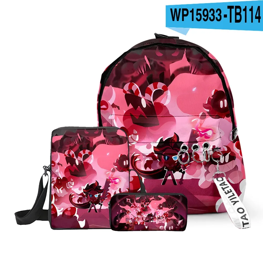 sac à dos scolaire classique amusant shadow milk en peluche avec impression 3d, lot de 3 pièces : sac à dos pour ordinateur portable, sac à bandoulière incliné et trousse à crayons