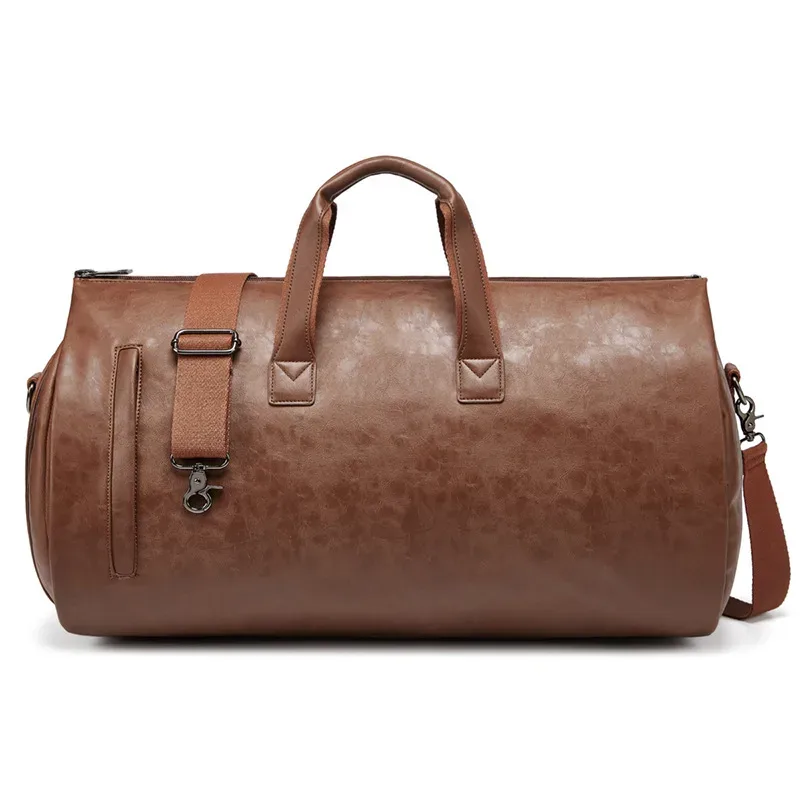 xmessun nouveau sac de voyage portable pour hommes marque de créateur en cuir pu grande capacité bagages pliant sac de costume sac à bandoulière