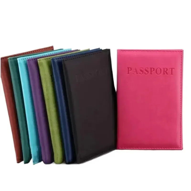 étui de protection pour passeport en cuir pu, portefeuille de voyage, porte-passeport avec fente pour carte d'identité et carte de crédit, manchon de protection pour passeport, étui organisateur