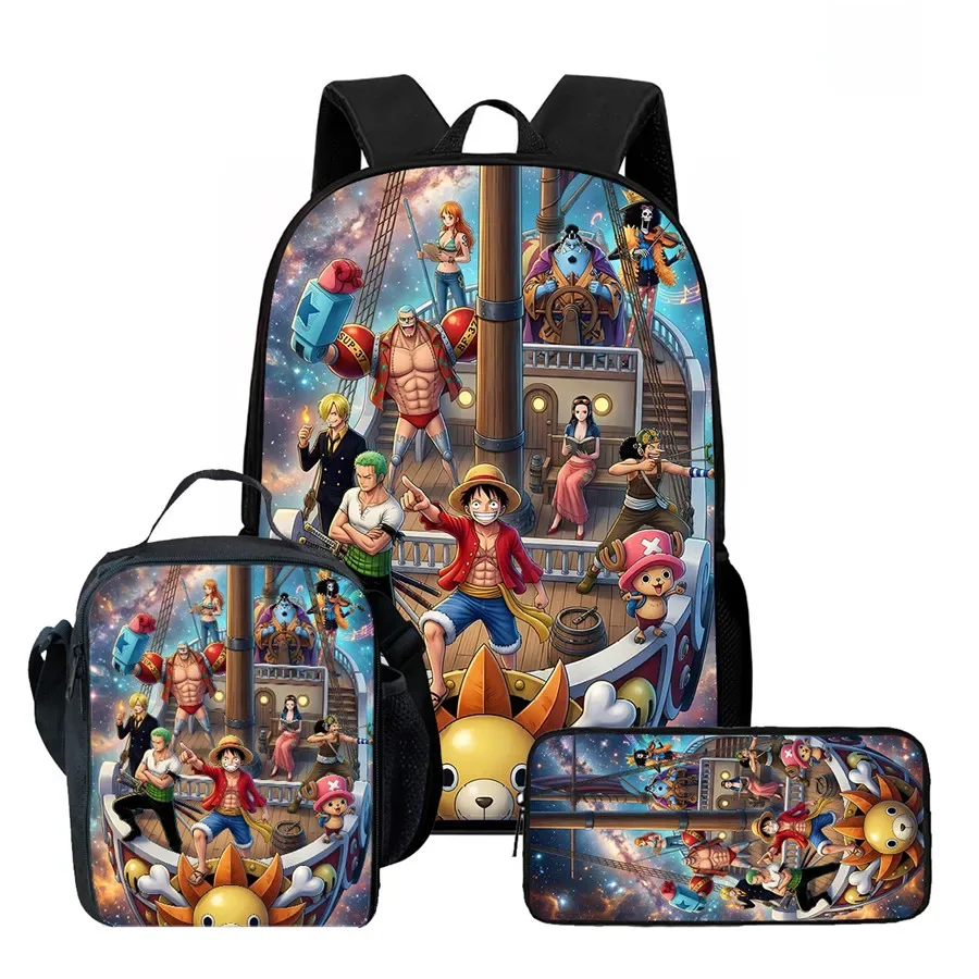 sac dos polyester dessin animé noir motifs personnages animés format 20 35 litres poche ouvrante sangles ajustables usage scolaire voyage